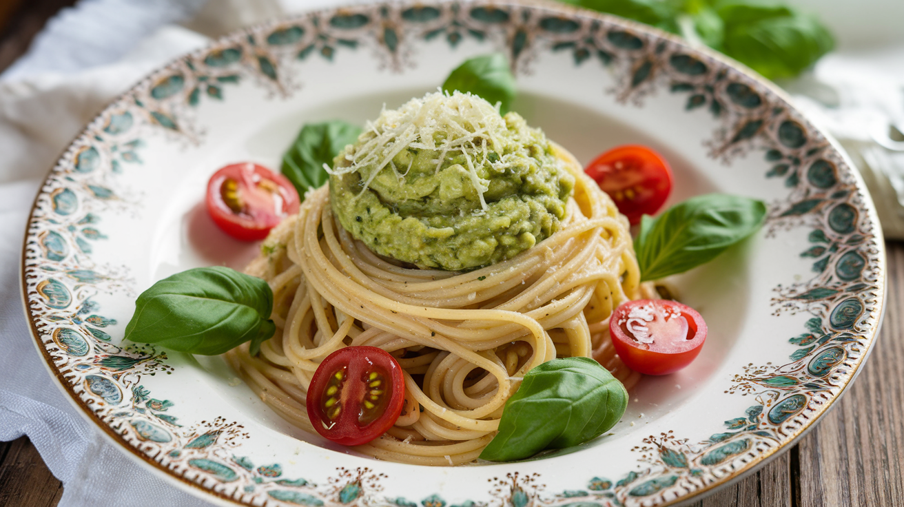 Spaghetti mit Avocadopesto